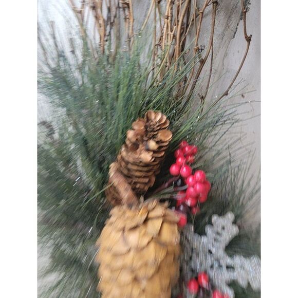 Enchanted Forest hanging unique wreath Pinecone pine tree froth home decor - Picture 3 of 13